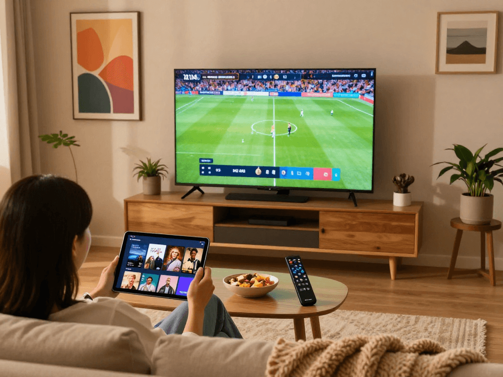 Profitez de la qualité HD/4K avec Atlas pro dans un salon moderne.