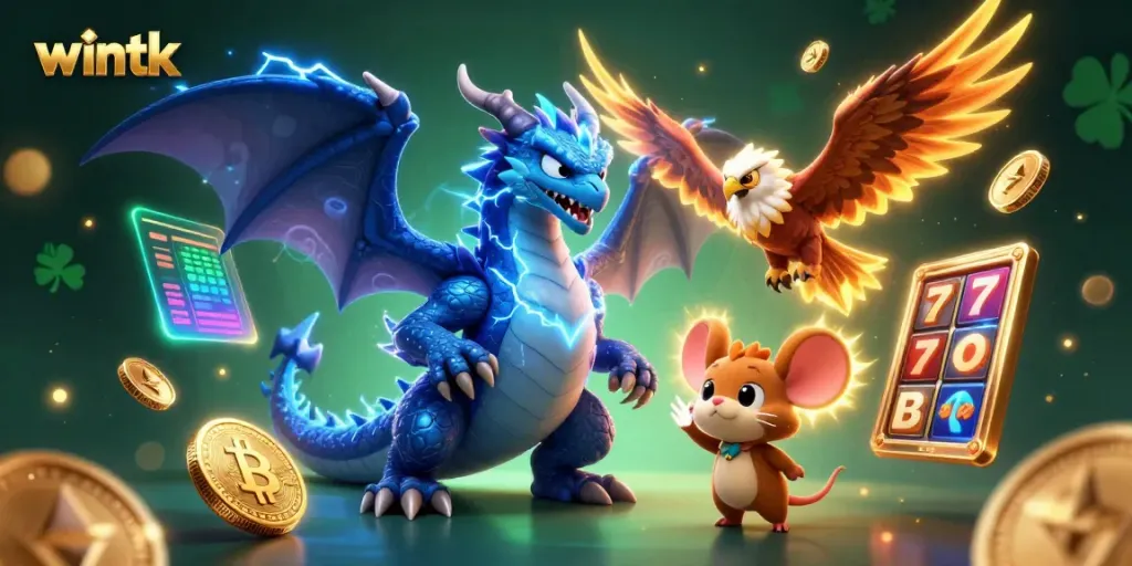 Engage with exciting gameplay at wintk, featuring vibrant casino illustrations and thrilling characters.