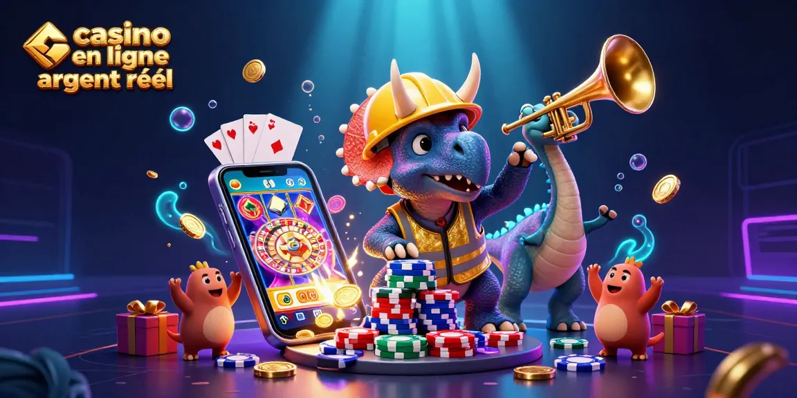 Profitez de gains sur le casino en ligne argent réel avec des personnages animés célébrant et des jeux éclatants.