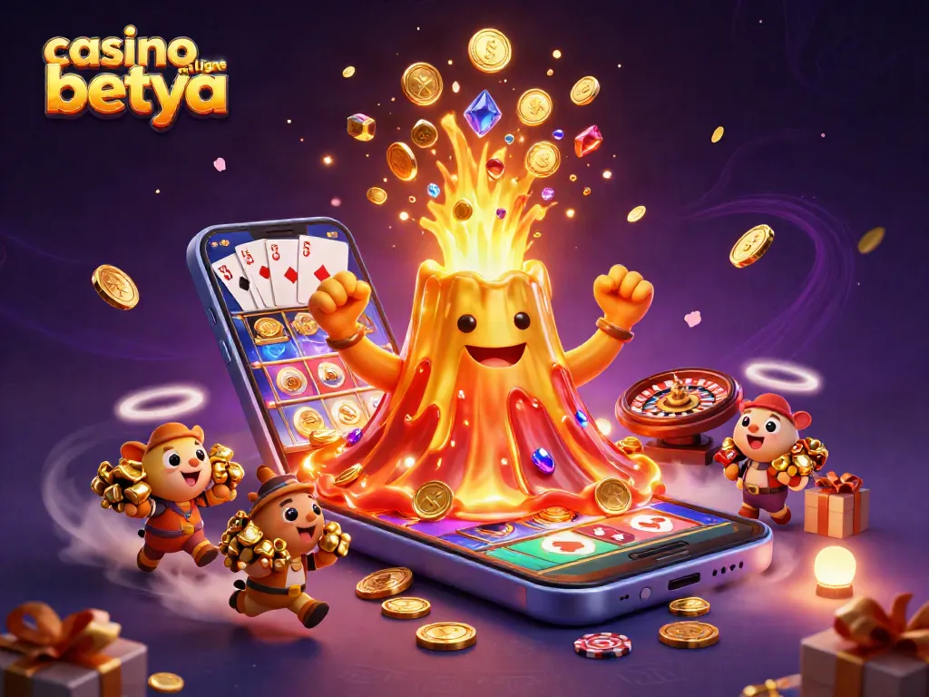 Play casino en ligne betya with vibrant treasures and a golden volcanic eruption!